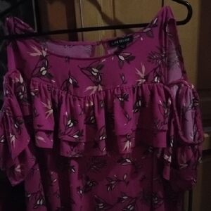 Lane Bryant Magenta Floral Blouse